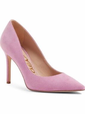 Sam Edelman Hazel Pump Size 9.5 Fiji Pink Suede Pointed Toe Stiletto Heel